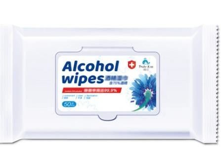 Limpezas molhadas não tecidas do anti álcool bacteriano de 75%/limpezas Sanitizing molhadas