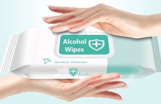 A mão antisséptica de limpeza descartável do álcool limpa 10 folhas/saco