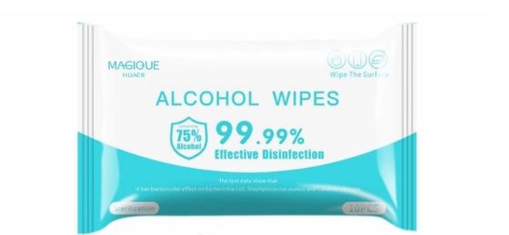 O desinfetante molhado anti-bacteriano limpa Sanitizing de limpeza da mão do álcool de 75%