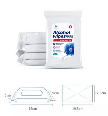 Descasque limpezas molhadas de limpeza do álcool isopropílico das limpezas do álcool/75%